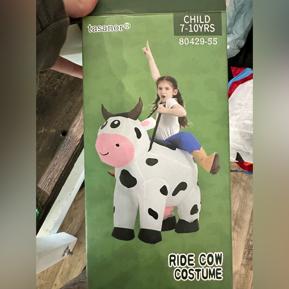 Inflatable Cow Costume with Rider